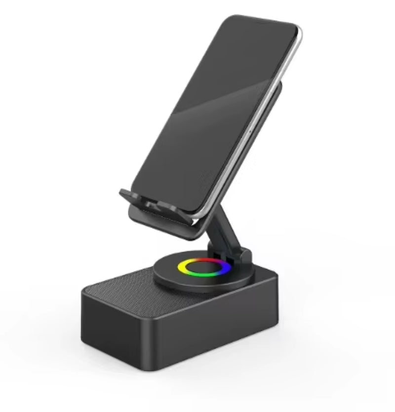 Wireless Audio Bluetooth Speaker Withpower Bank, 5 in 1 Emergency Charging Ledphone Holder Festival Gifts for Friend Family