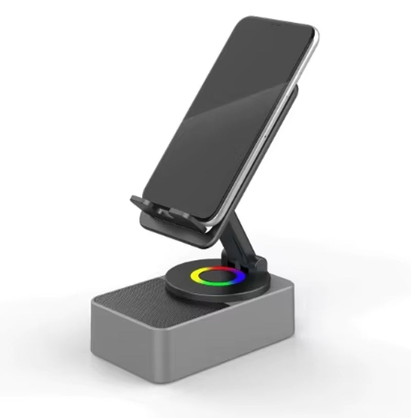 Wireless Audio Bluetooth Speaker Withpower Bank, 5 in 1 Emergency Charging Ledphone Holder Festival Gifts for Friend Family